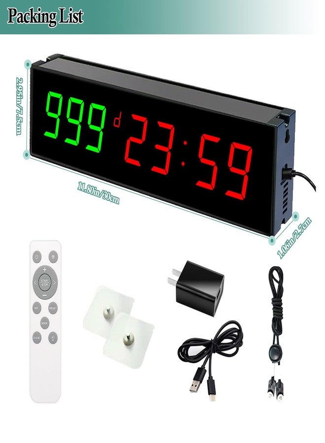 QINYUNE Digital Days Countdown Timer Clock,Retirement Countdown Calendar up to 999 Days,Count Timing Up Stopwatch,LED Wall Clock with Remote Control for Wedding Birthday Event Sports Vacation Examination - Image 3